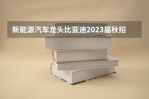 新能源汽车龙头比亚迪2023届秋招底薪曝光，不同学历，薪资水平如何？