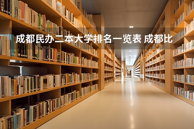 成都民办二本大学排名一览表 成都比较好的民办专科